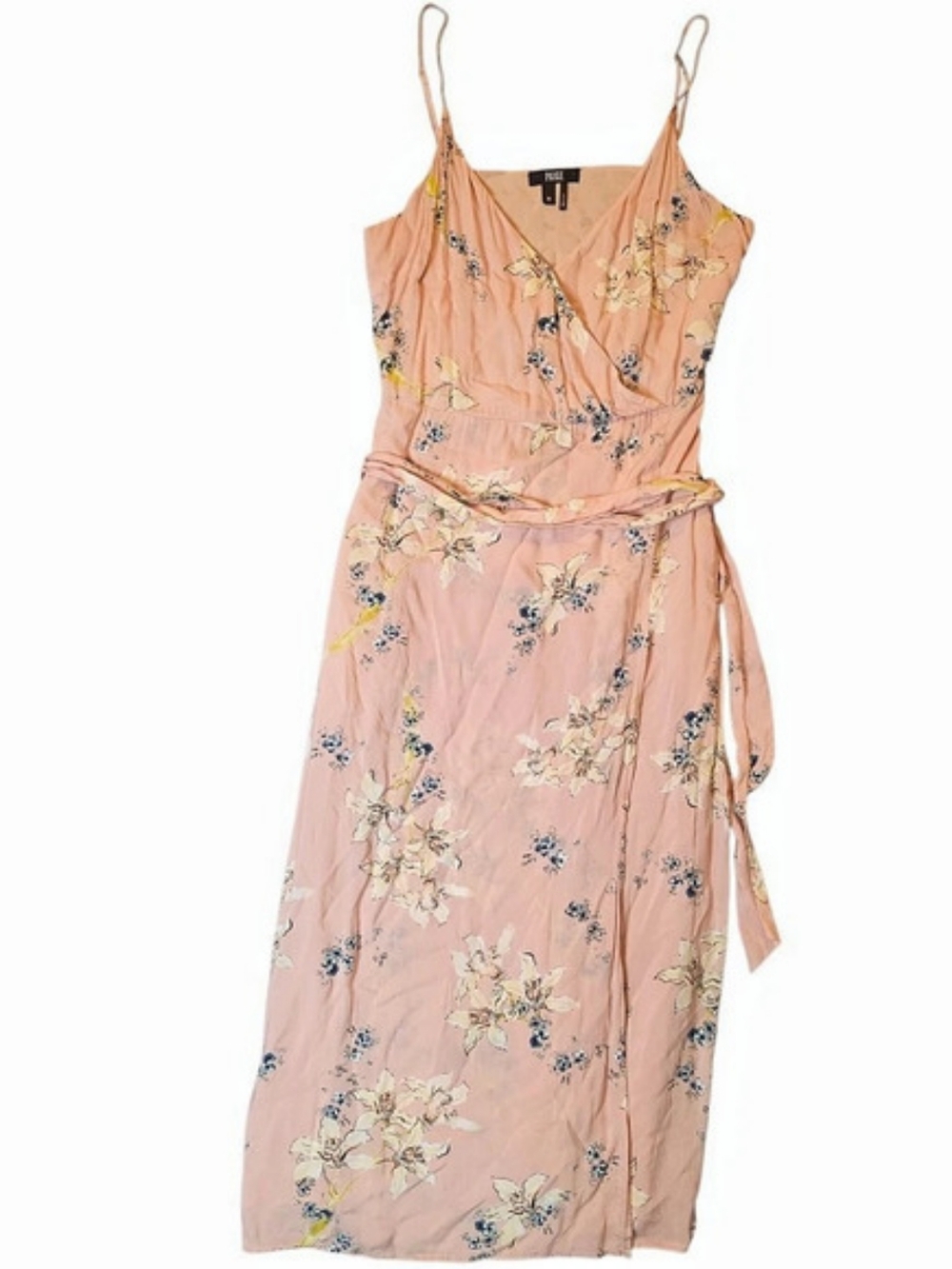 PAIGE Regina Pink Floral Print Maxi Dress Medium Sleeveless Floral Party